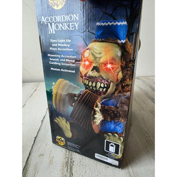 Vintage Spirit accordion monkey animated light up Halloween animatronic table to - Picture 8 of 8